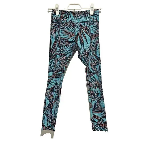 Lululemon Tigh Stuff Tight Palm Lace Tofino Teal Womens Size 4 Leggings scallop - Picture 4 of 14